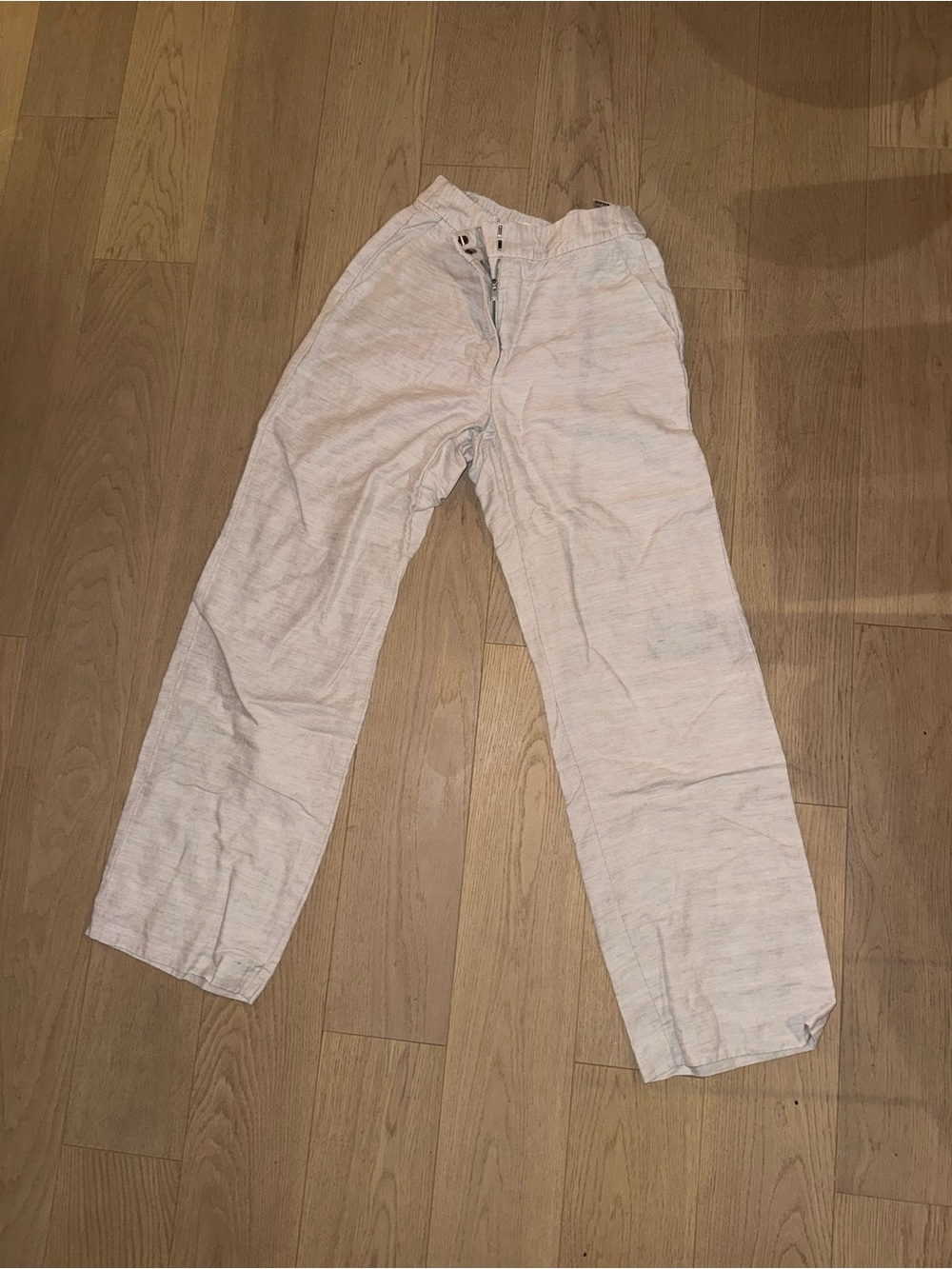 Lightweight Cream Linen Blend Pants